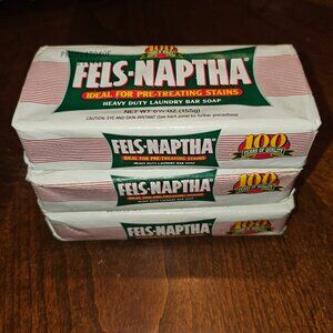 VINTAGE Fels-Naptha (3 BARS), Laundry Bar and Stain Remover - 5.5 oz